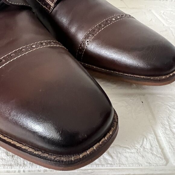VTG EUC Florsheim Abruzzo Brown Leather Brogue Cap Toe Oxford Shoes (US 12 D) main image 4